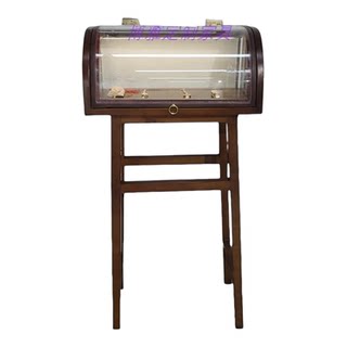 中古风弯玻璃展示柜黄金珠宝展示架手串项链储藏柜翡翠玉器收藏柜