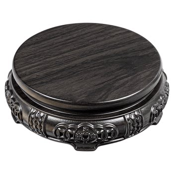 Black sandalwood color base round vase flower bonsai jade antique antique buddha statue craft ornament base solid wood holder