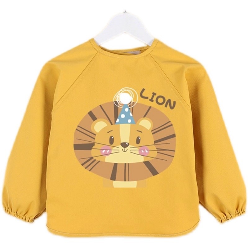 Boy's handsome blouse, children's waterproof and anti-dirty fashionable outer wear, girl's Internet celebrity princess style bib cartoon spring and autumn thin