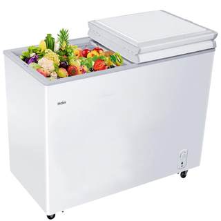 Haier 215-liter freezer dual-temperature freezer household commercial refrigerated fresh-keeping freezer dual-use small horizontal refrigerator