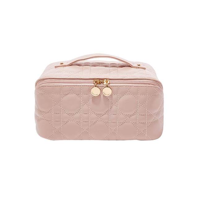 Flat tiled large opening partition storage large capacity cosmetic bag