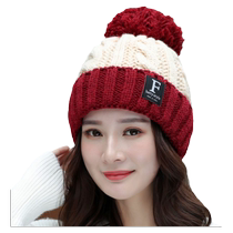 Large size thick woolen hat womens winter large head circumference warm knitted hat ins trend loose face small cold hat autumn