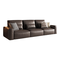 Pashaman leather sofa first layer cowhide Italian style minimalist small apartment living room tofu block high back sofa latex