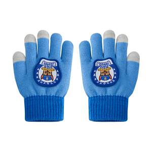 
Wangwang team children's gloves winter boys autumn and winter warm boys wool baby five-finger gloves girls playing with snow