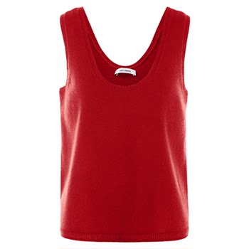 Langzi pure wool u-neck loose knitted vest, versatile 2026 spring new style for women