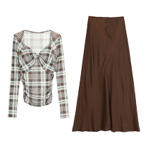 Nishimachi Village House French Retro Suit Womens Summer New Slim Bow Skirt Two-piece Set AB9601002