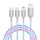 5A super fast charging one to three colorful streamer data cable