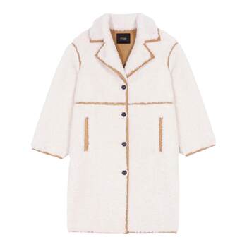 Maje elegant patchwork mid-length woolen coat