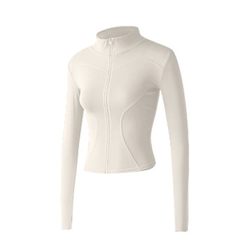 Autumn and winter fleece yoga jacket slim fit fitness long sleeves