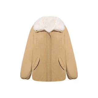 Fluffy thickened lamb wool large lapel pie jacket