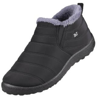 男士休闲高帮棉鞋保暖加绒加厚防水防滑中老年软底老北京雪地棉靴