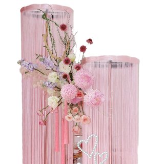 婚庆道具线帘铁艺架子线帘圆环流苏架子圆形铁架吊环架子珠帘装饰