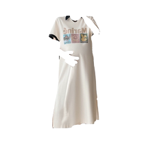 Pregnant women dress summer 2024 new small small thin and loose long short - sleeved T - shirt