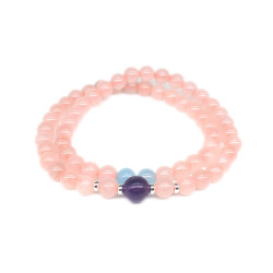 Original design pink bracelet ins niche design bestie forest style natural pink crystal bracelet for women to attract peach blossoms