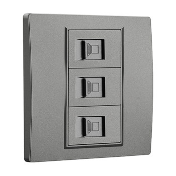 Three-position gigabit network cable panel without need for pass-through shielding