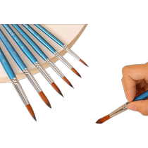 Green bamboo nylon watercolor pen oil painting acrylic gouache brush art student special 6 single row brush set