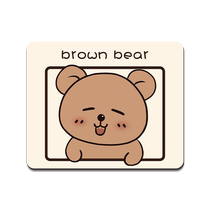 Mouse Pad Cartoon Brown Bear Desk Cushion Cute Expression Student Learning Gift Writing Desk Desk Mat Thickening of male and female wrists computer keyboard cushions Inwind notebook game anti-slip