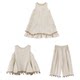 Youyou Girls Suit Summer Sleeveless Shell Ribbon Baby Sweater Jacquard Cotton Dress Nine-Point Pants