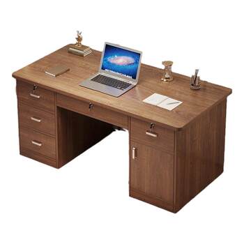 Solid wood lockable simple modern desk