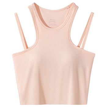 Modal camisole women's inner wear summer outer wear with breast pads, ງາມ 2026 ໃຫມ່ sleeveless tube top halter neck top