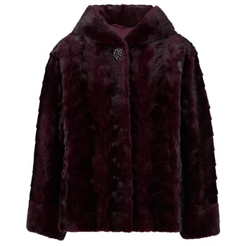 Naersi mink fur hooded coat elegant velvet cut ripple 2025 winter new style for women