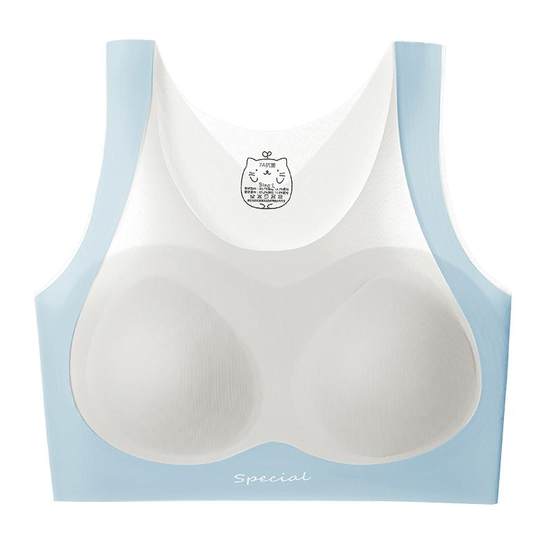 
Cat man girl underwear junior high school students in adolescence development for girls with small vest fixed cup breathable and markless bra