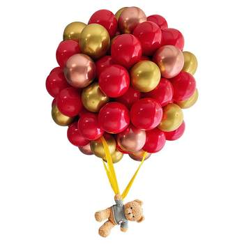 Color matching high-end wedding decoration bear hot air balloon