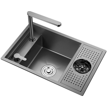 Oaks bar sink stainless steel single-slot hidden vegetable sink with cover island under counter basin sink 1710