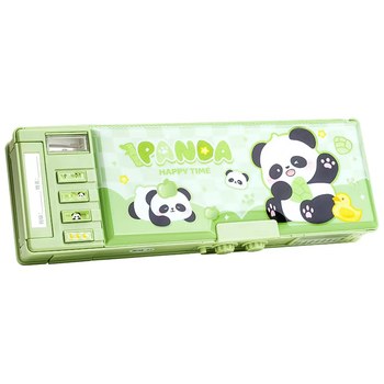 Panda password lock pencil case multi-function chinese style pen box