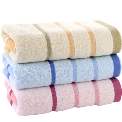 <3 packs> cotton large towel 9040 bath shower exercise lengthened adult long terms embroidered word LOGO