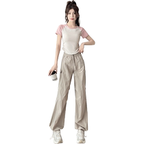 Running quick-drying sports suit for women summer 2024 new outdoor hiking and mountain climbing clothes fitness wear casual pants