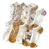 Socks for women high-looking forest-style summer thin ins trendy anti-odor non-falling low-top shallow mouth womens boat socks