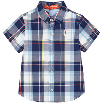 Hush puppies casual and handsome summer short-sleeved plaid shirt