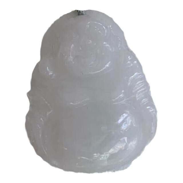 Burmese natural jade pendant A white small Buddha