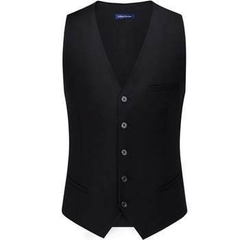 Wool suit vest men's black professional formal dress groom wedding dress men's vest
