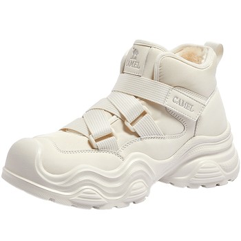 Camel women's shoes 2025 autumn new northeastern plus velvet snow boots casual heightening short boots plus velvet women's martin boots