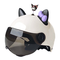 Girls helmet decoration gadgets cute bow helmet ear decoration Kuromi cartoon electric car decoration