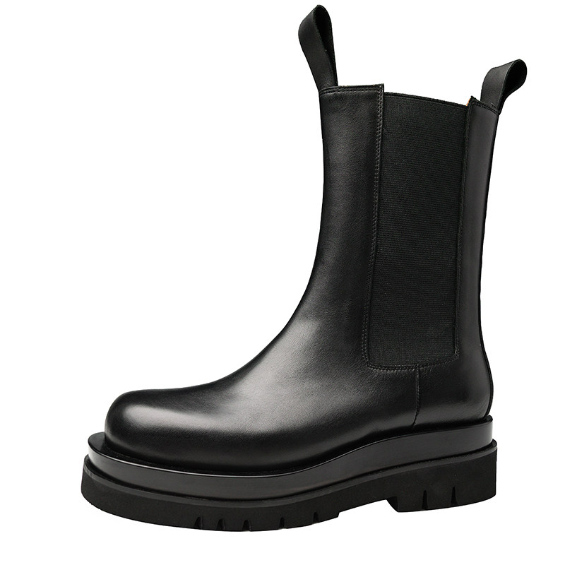 Chelsea boots genuine leather thick sole heightening Chelsea boots