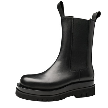 Chelsea boots genuine leather thick sole heightening chelsea boots