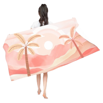 Swimming quick-drying bath towel womens portable seaside beach absorbent towel sports wearable sun protection warm button cloak bathrobe
