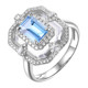 Private jewelry aquamarine 18K diamond large diamond ring