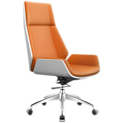 Company office chair Modern simple boss chair comfortable lying chair cowhide chair Nordic computer chair table leather chair