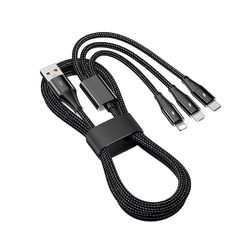 Three-in-one data cable, one-to-three charger cable, BS suitable for Apple, Huawei, Xiaomi, iPhone and Android mobile phone, three-head typec power bank, multi-function car