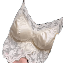 French lace silk camisole womens inner wear with padded short cross-strap bra all-in-one beautiful back underwear