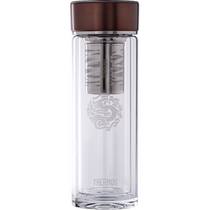 Thermos transparent double-layer glass thickened bottom stainless steel tea leakage Furuilong cup gift box TCGD-400