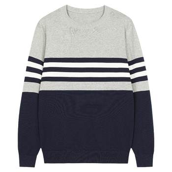 Pure cotton sweater men's cold-resistant warm pullover 2025 spring, autumn and winter new round neck bottoming shirt trendy cotton sweater Pure cotton sweater men's cold-resistant warm pullover 2025 spring, autumn and winter new round neck bottoming shirt trendy cotton sweater