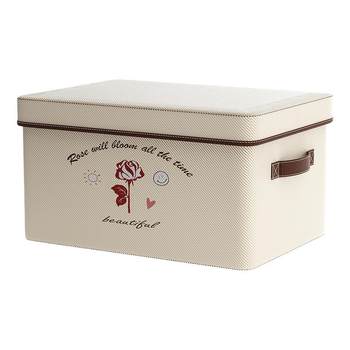 Cotton and linen clothes storage box household fabric art
