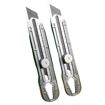 Multifunctional stainless steel utility knife heavy duty all-steel thickened utility knife wallpaper industrial knife holder tool blade durable
