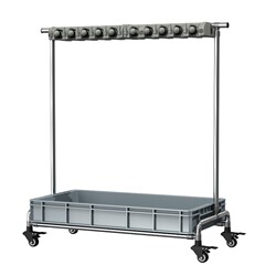 Mop Holder, Mobile Floor-Standing Stainless Steel Rack for Wiping Cloths, Brooms, and Cleaning Tools, Drying Rack, Clip for Cleaning and Storage on the Balcony