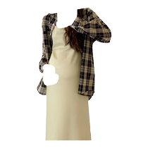 Женская одежда 2024 Весенний стиль Trendy Little Fresh Harless One-piece Платье Two sets Loose Big Code